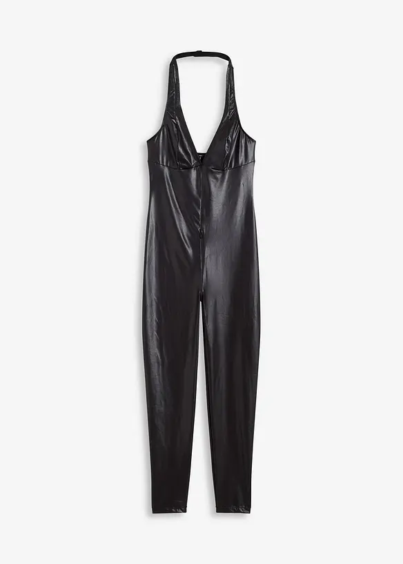 Catsuit ouvert i wetlook, bonprix