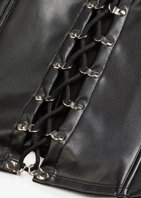 Korsett i wetlook med snøring, bonprix