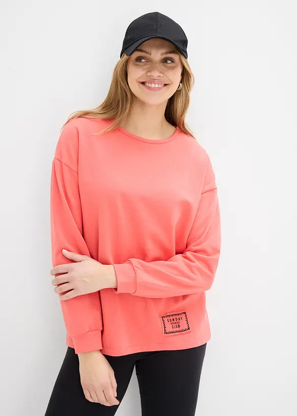 Sweatshirt i bomullsmiks med lengre bakstykke enn forstykke, bonprix