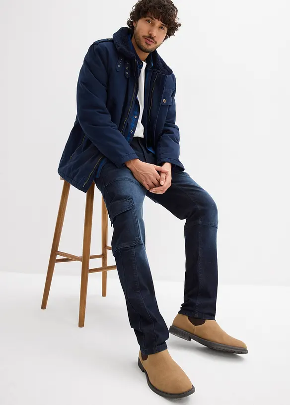 Slim Fit cargo-stretchjeans, Straight, bonprix