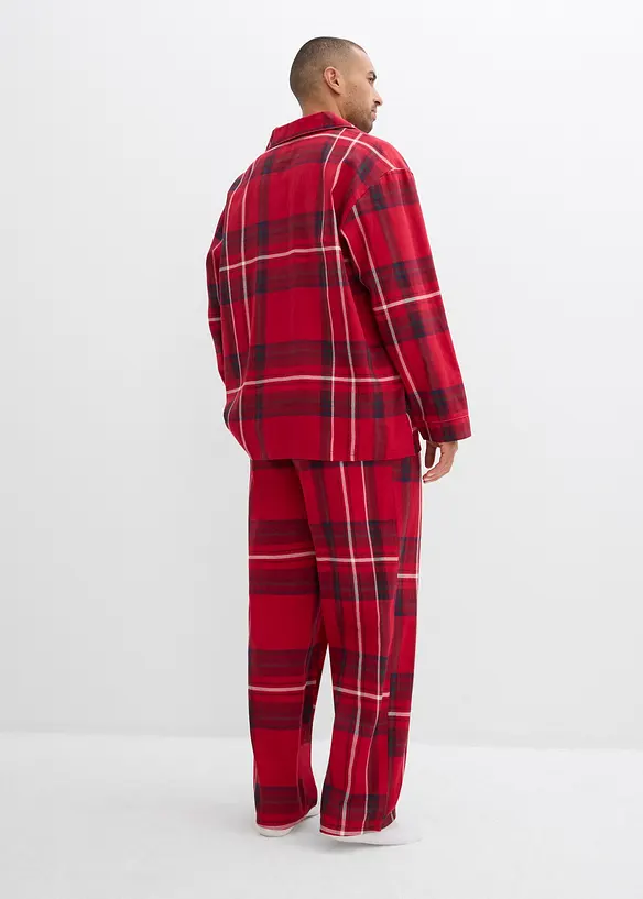 Flanellpyjamas i myk bomull til herre, leveres med gavepose, bonprix