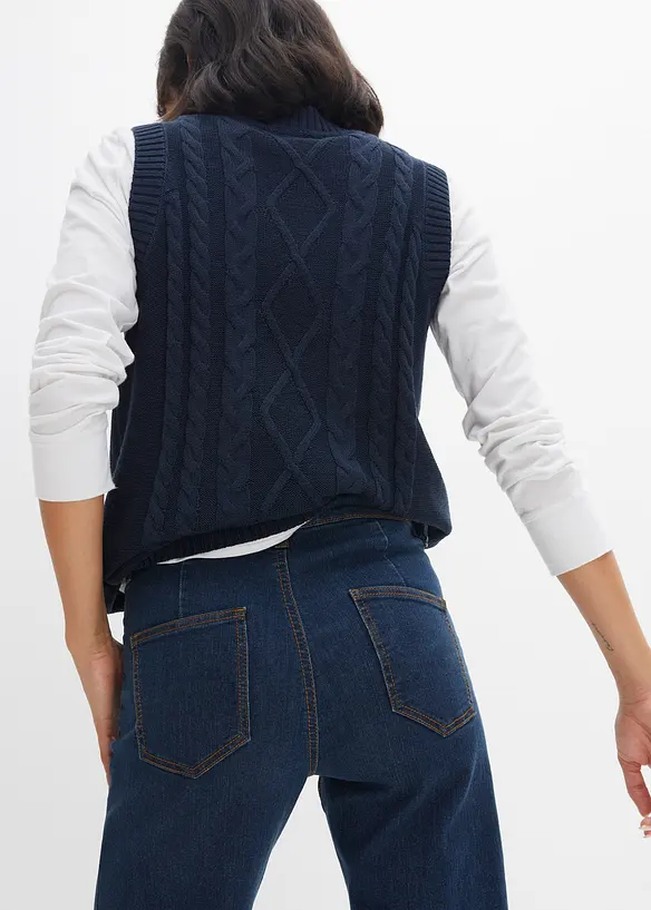 Wide Leg-jeans Mid Waist, Komfort-stretch, bonprix