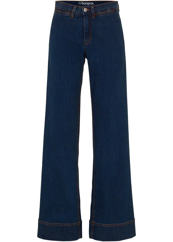 Wide Leg-jeans Mid Waist, Komfort-stretch, bonprix