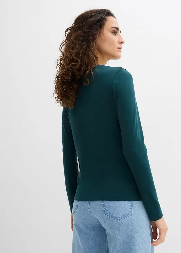 Langermet topp i 100% &oslash;kologisk bomull, bonprix