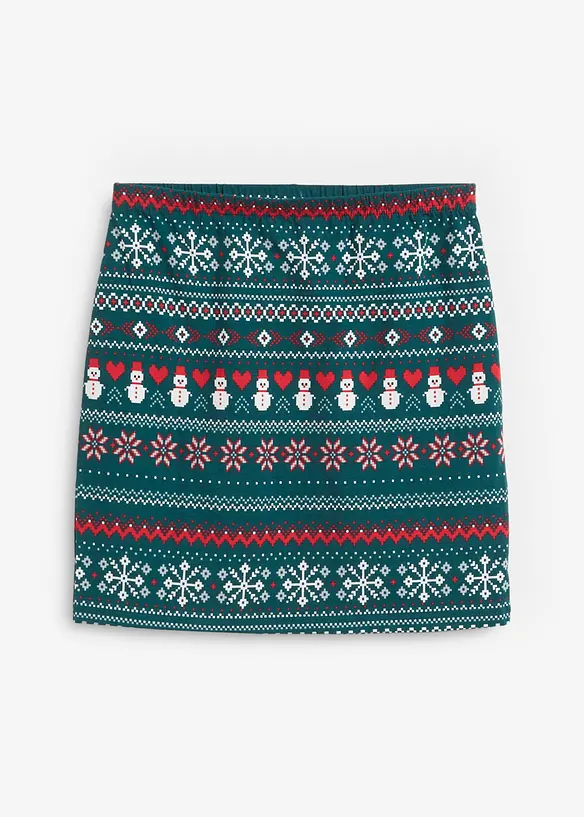 Miniskjørt i bomull- og elastanmiks med koftemønster, bonprix