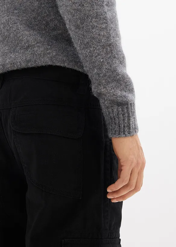 Relaxed Fit-cargobukse i 100% robust bomull, Straight, bonprix