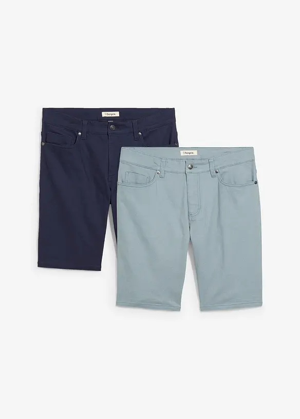 Bermudashorts med stretch, Regular fit (2-pack), bonprix