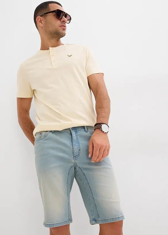 Bermudashorts i denim med stretch og forsterket skritt, Regular Fit, bonprix