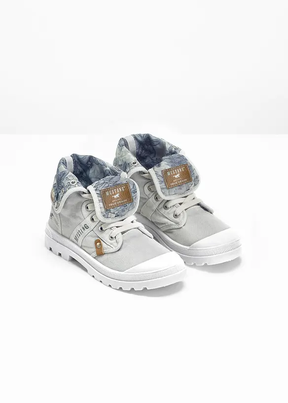 Ankelh&oslash;ye sneakers i bomullskanvas fra Mustang, Mustang