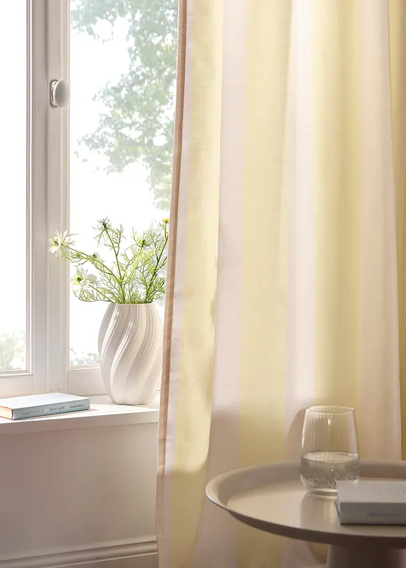Gardin med stripem&oslash;nster og resirkulert polyester (1-pack), bonprix