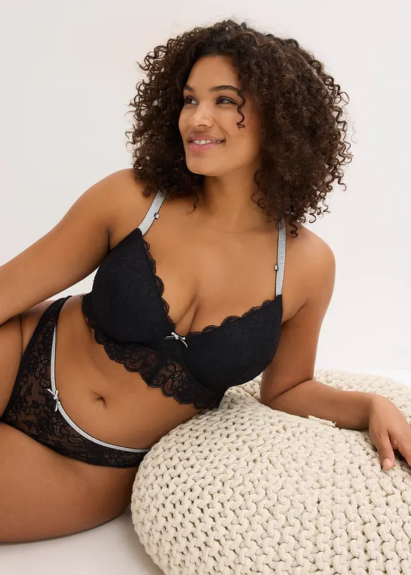 Vattert BH med glitrende skulderbånd, bonprix