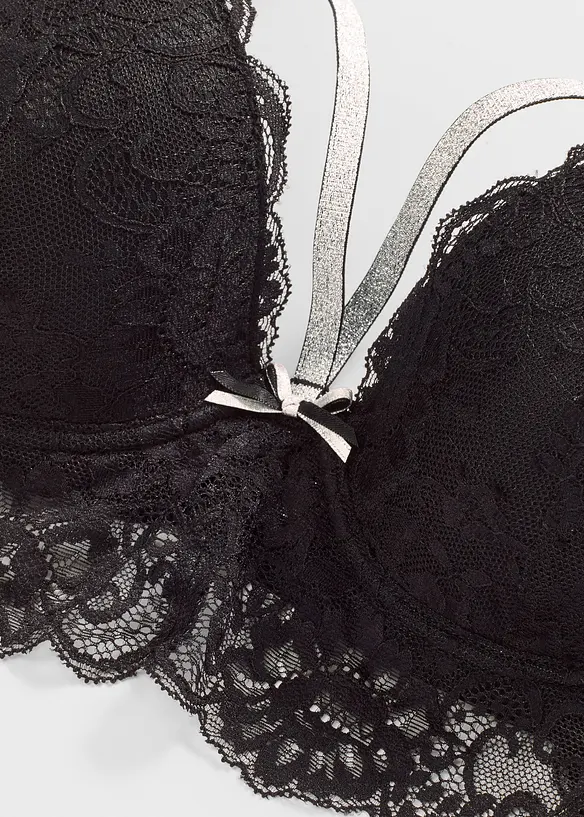 Vattert BH med glitrende skulderbånd, bonprix