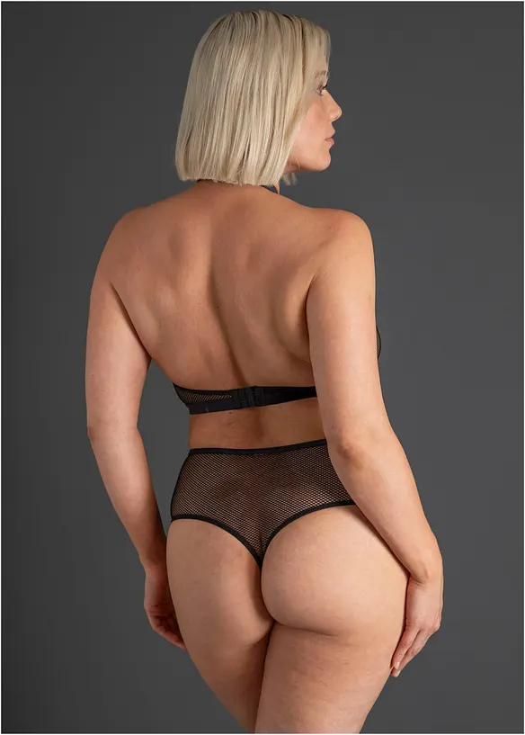 Halterneck-bralette + stringtruse med høy midje (2-delt sett), bonprix
