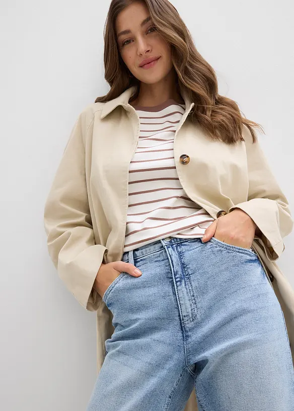 Mom-jeans High Waist, Low Stretch, cropped, bonprix