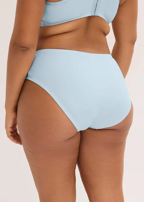 Truse med h&oslash;y midje og delikate blonder (2-pack), bonprix