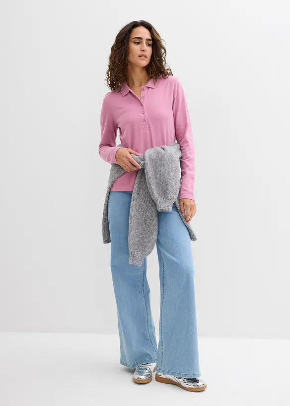 Pik&eacute;-poloskjorte i ren &oslash;kologisk bomull, bonprix