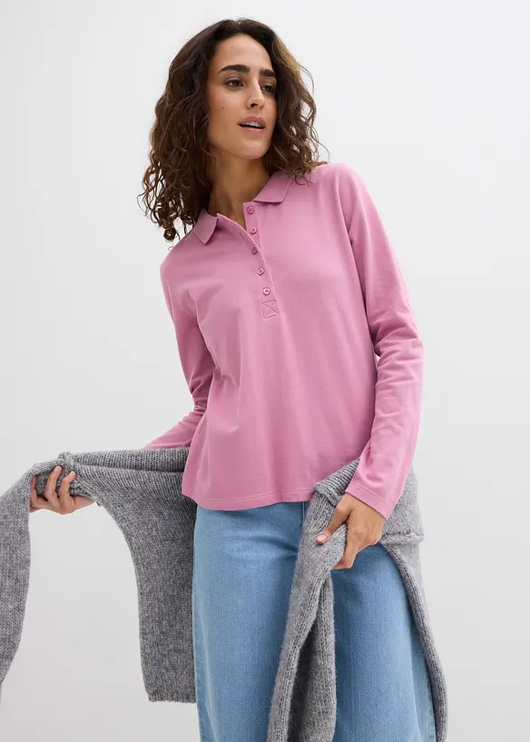 Pik&eacute;-poloskjorte i ren &oslash;kologisk bomull, bonprix