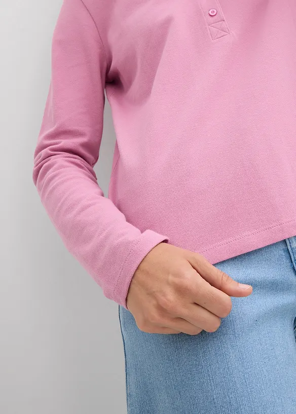 Pik&eacute;-poloskjorte i ren &oslash;kologisk bomull, bonprix