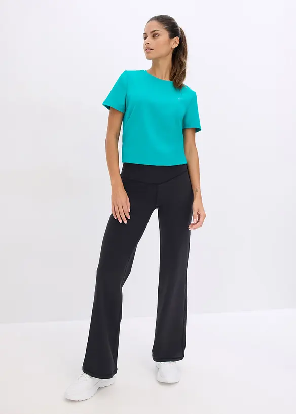 Treningsleggings av fast bomullsaktig materiale og med rette ben, bonprix