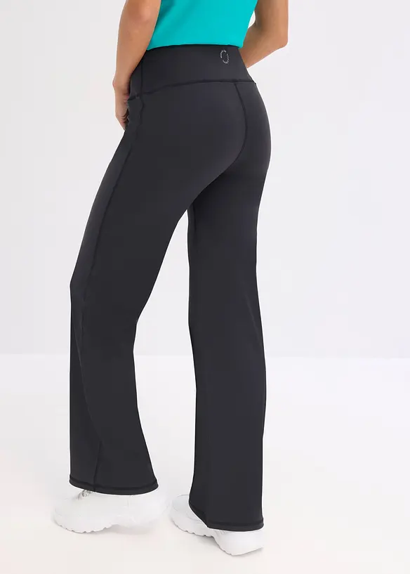 Treningsleggings av fast bomullsaktig materiale og med rette ben, bonprix