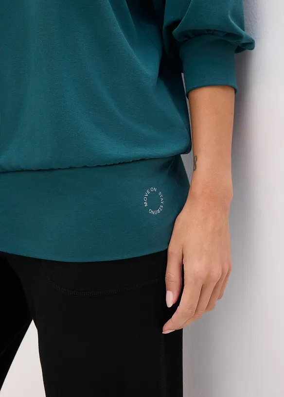 Oversized treningstopp med 3/4-lange ermer, hurtigt&oslash;rkende, bonprix