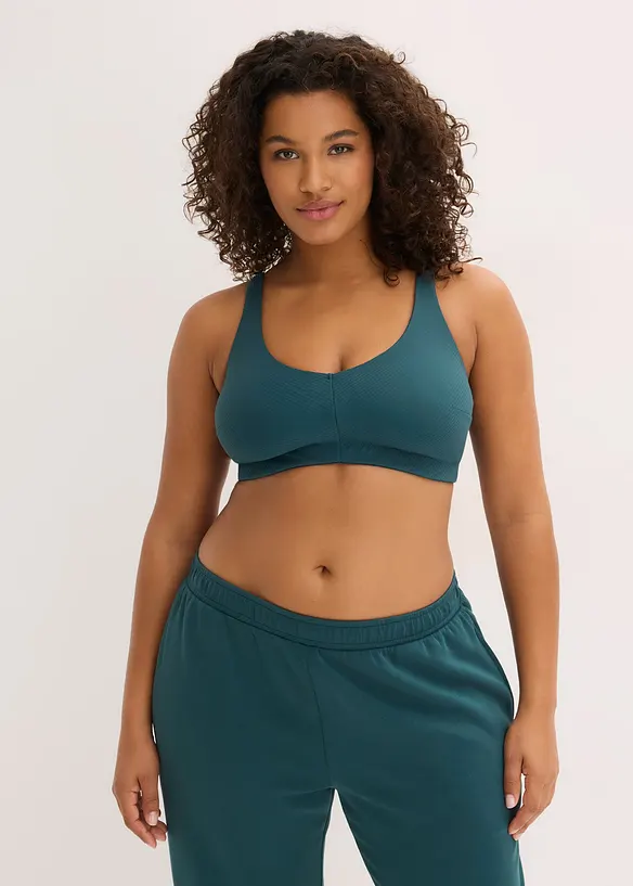 Trenings-BH i ribbet materiale med lett st&oslash;tte, bonprix