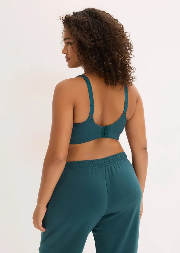 Trenings-BH i ribbet materiale med lett st&oslash;tte, bonprix