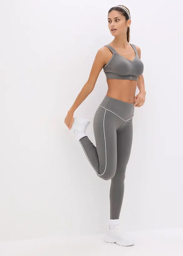 Trenings-BH med middels hold og bomullsaktig materiale med hold, bonprix