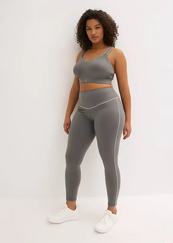 Trenings-BH med middels hold og bomullsaktig materiale med hold, bonprix