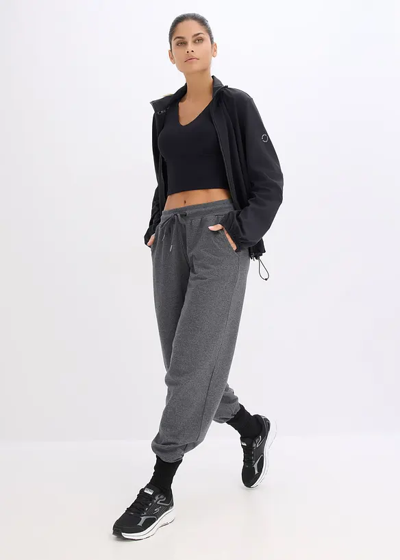 Trenings-BH-topp med middels hold og bomullslignende materiale, bonprix