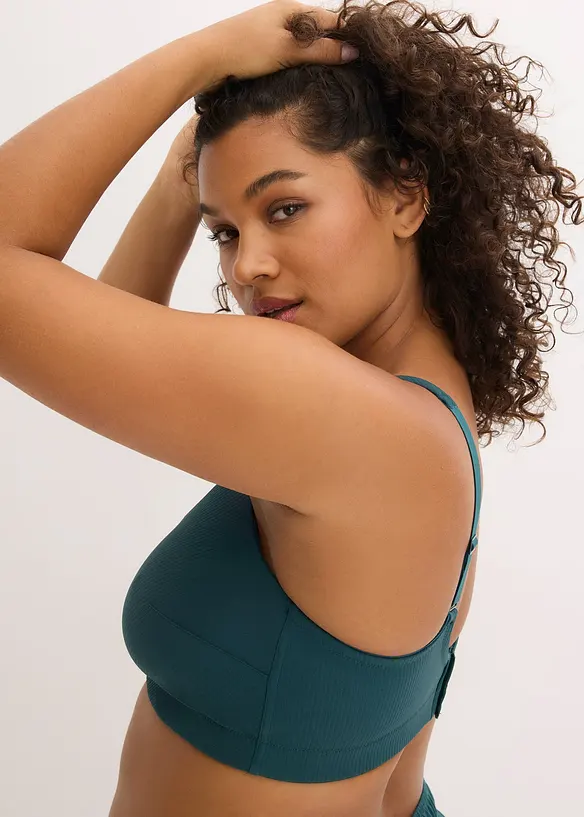 Trenings-BH i ribbet materiale med lett st&oslash;tte, bonprix