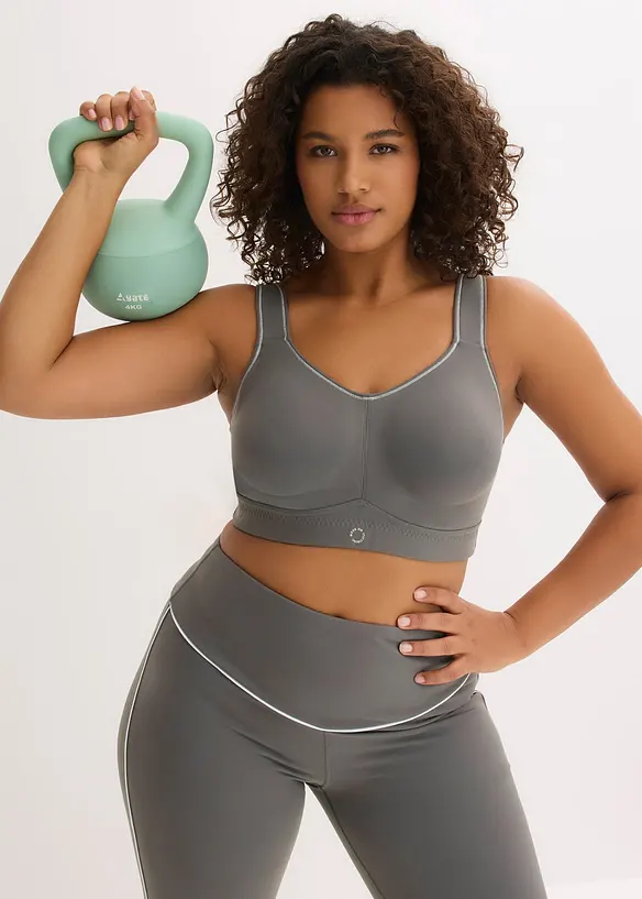 Trenings-BH med middels hold og bomullsaktig materiale med hold, bonprix