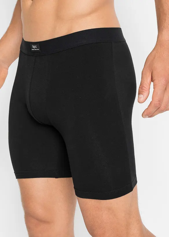 Boksershorts med bomull i ettersittende modell med lange ben (2-pack), bonprix