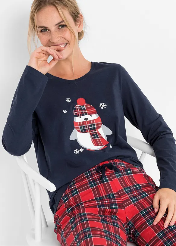 Pyjamas i 100% &oslash;kologisk bomull, bonprix