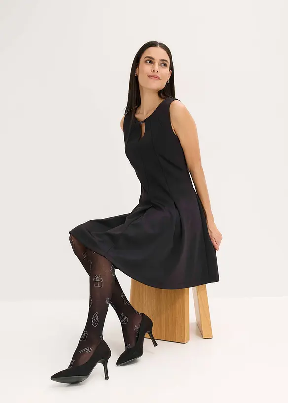 Str&oslash;mpebukse med glitterprint i jule-look, bonprix