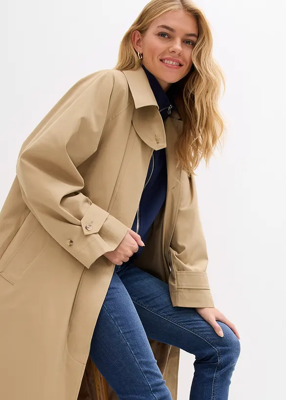 Trenchcoat med spensel, bonprix