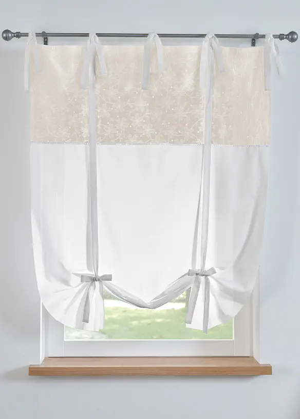 Roll-up gardin med broderi, bonprix
