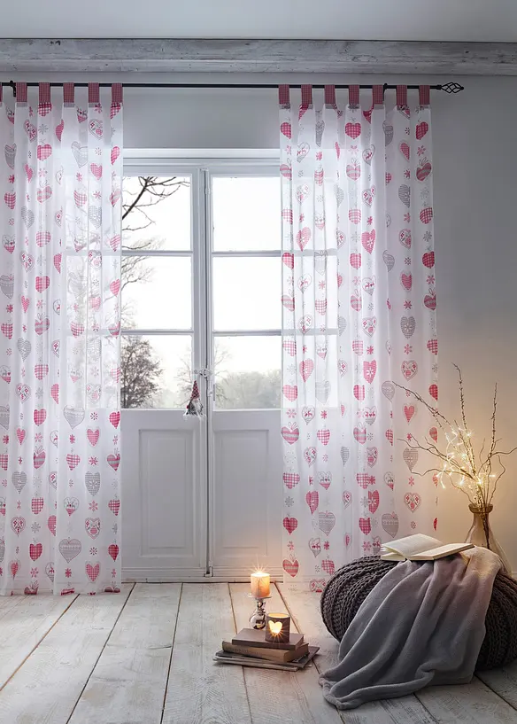 Gardin med hjertem&oslash;nster (1-pack), bonprix
