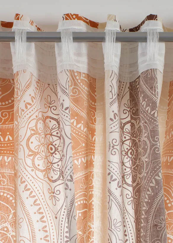 Gardin med striper med resirkulert polyester (1-pack), bonprix