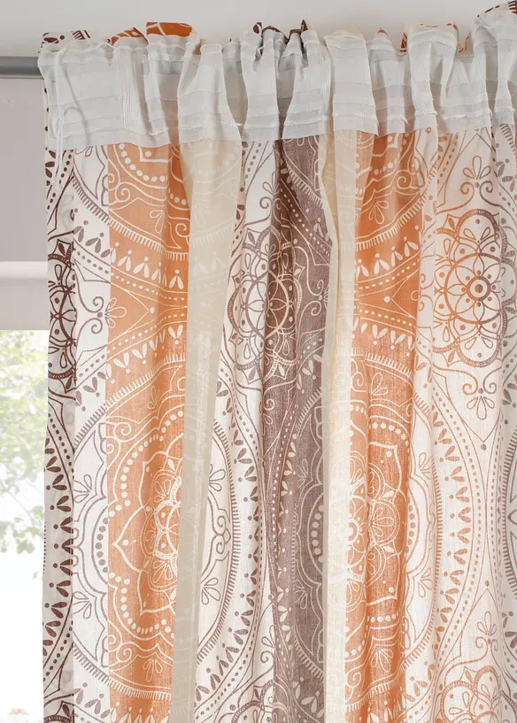 Gardin med striper med resirkulert polyester (1-pack), bonprix