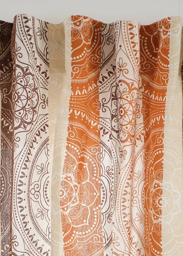 Gardin med striper med resirkulert polyester (1-pack), bonprix