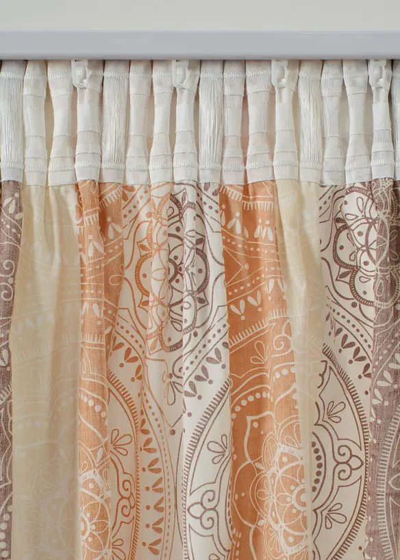 Gardin med striper med resirkulert polyester (1-pack), bonprix