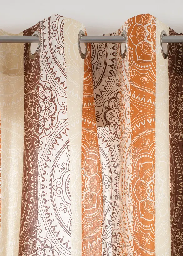 Gardin med resirkulert polyester og stripem&oslash;nster (1-pack), bonprix