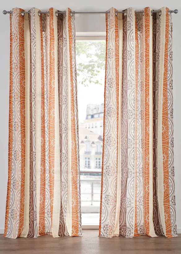 Gardin med resirkulert polyester og stripem&oslash;nster (1-pack), bonprix