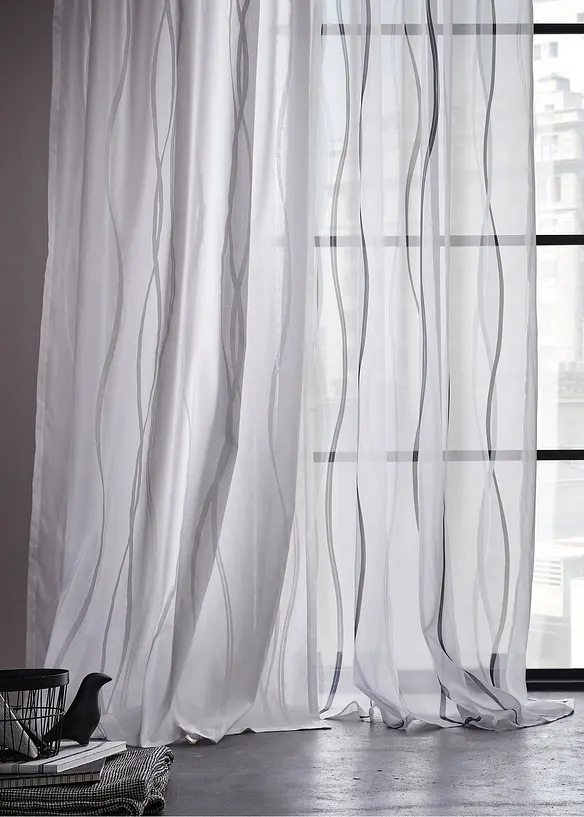 Gardin med b&oslash;lgem&oslash;nster (1-pack), bonprix