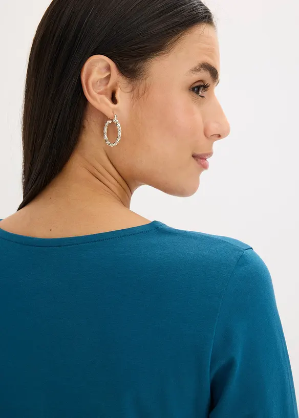 Langermet topp med maljer, bonprix