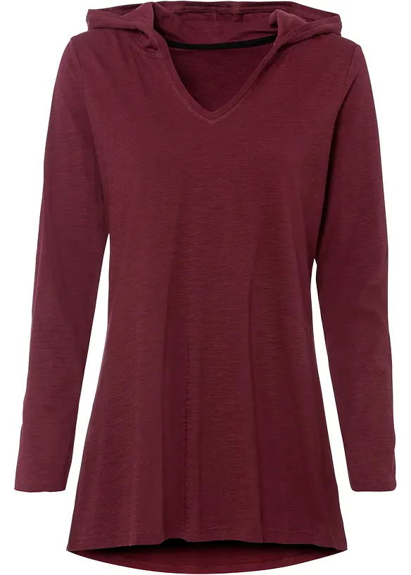 Lang topp med hette, bonprix