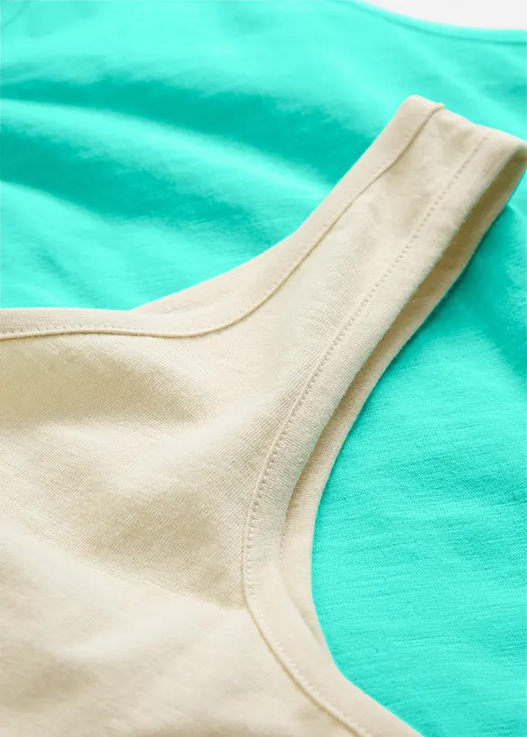 Singlet i 100% økologisk bomull (2-pack), bonprix
