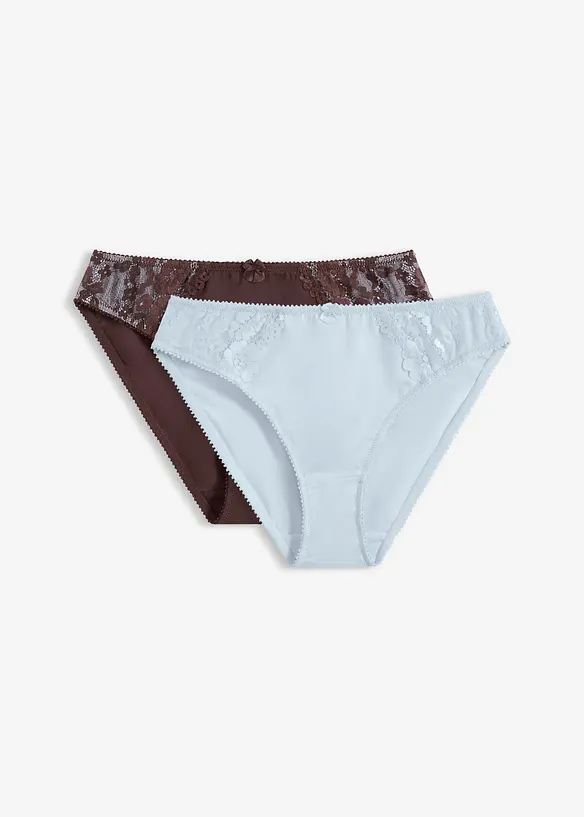 Truse med delikate blonder (2-pack), bonprix