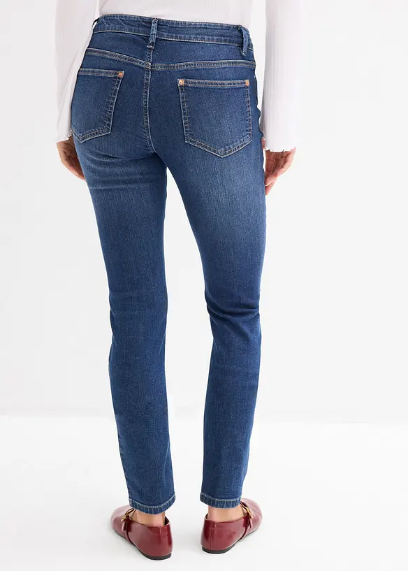 Skinny jeans Mid Waist, i &oslash;kologisk bomull, bonprix